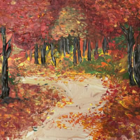 Autumn Chaos - Seasonal Painting - Crowborough East Sussex Artist Yulia Francis