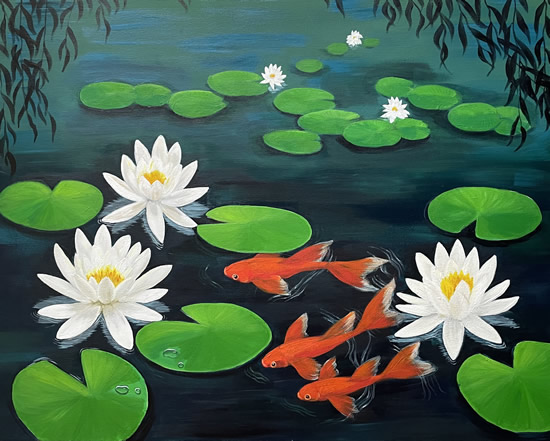 Lily Pond Painting - Crowborough East Sussex Artist Yulia Francis