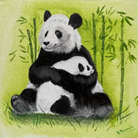 Pandas – Wildlife Painting by Crowborough Art Society member Yulia Francis