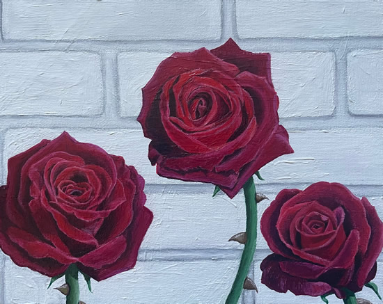 Roses - Acrylic Painting - Crowborough Art Society Artist Yulia Francis