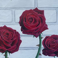 Roses – Acrylic Painting – Crowborough Art Society Artist Yulia Francis