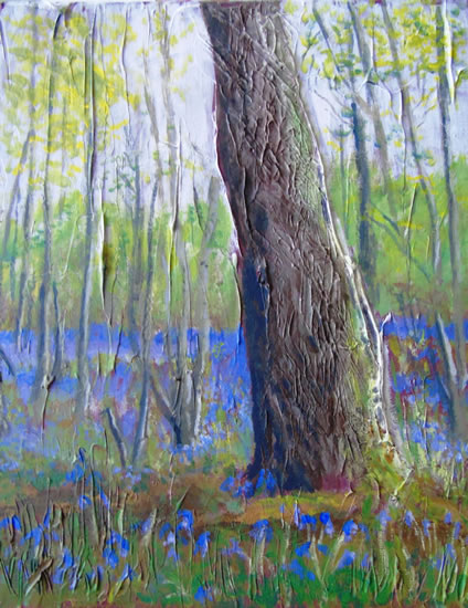 Art - Bluebell Woods - Stanmer Park Painting by Peacehaven East Sussex Artist Lorrayne A Chambers