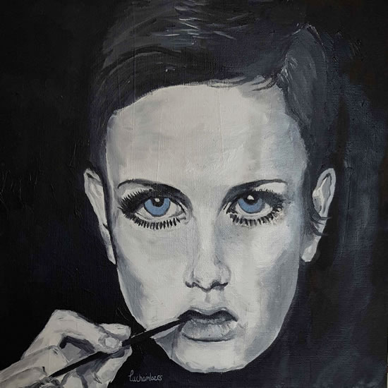 Art - Twiggy Oil Painting by Peacehaven East Sussex Artist Lorrayne Chambers