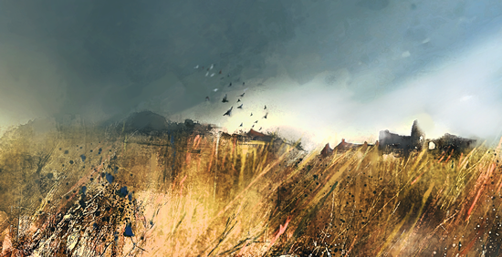 Autumn at Pevensey - Atmospheric Painting by East Sussex Artist Chris Hill