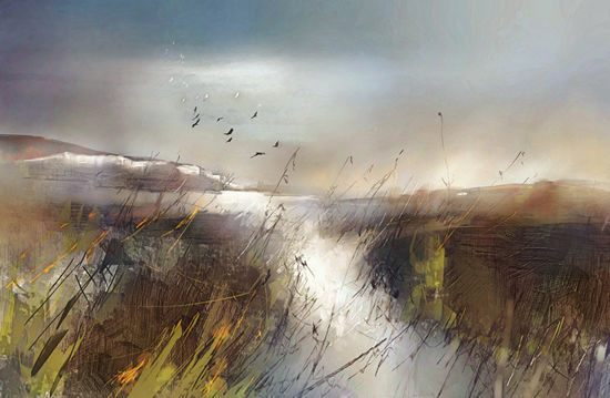 Cuckmere Haven to The Sisters - East Sussex Landscape Painting by Chris Hill