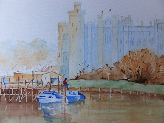 Arundel Castle Watercolour Painting - West Sussex Art Gallery