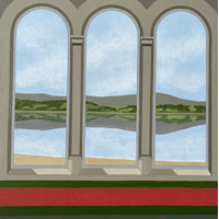 Station Triptych, Grange-over-Sands – Stephen Jowitt, Brighton, East Sussex Acrylic Artist